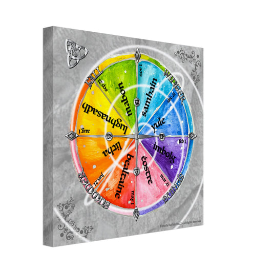 Gaelic Wheel of the Year | Northern Hemisphere | Re-useable Calendar | Canvas Print - 12"X12"